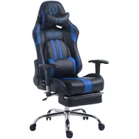 TPFLiving Racing Bürostuhl Limitless-2 Kunstleder mit Fußablage schwarz/weiß