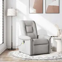 vidaXL Möbel Massagesessel Wolkengrau Stoff - Fernseh- & Relaxsessel 4015635
