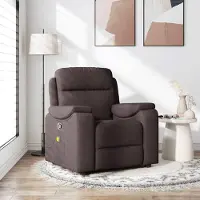 vidaXL Hochwertig Massagesessel Dunkelbraun Stoff 4015695