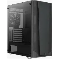 Aerocool Prism-G-BK-v1, Midi Tower, PC, Schwarz, ATX, micro ATX, Mini-ITX, ABS, Metall, Gehärtetes Glas, Gaming