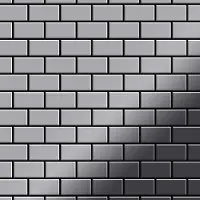 ALLOY Mosaik Fliese Massiv Metall Edelstahl Hochglanz Grau 1,6mm House-s-s-m 1 Paket mit 10 Matten 0,98 m2 Grau