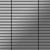 ALLOY Mosaik Fliese Massiv Metall Edelstahl Gebürstet Grau 1,6mm Stark Linear-s-s-b 1 Paket mit 10 Matten 0,94 m2 Grau