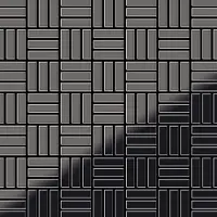 ALLOY Mosaik Fliese Massiv Metall Titan Hochglanz Dunkelgrau 1,6mm Basketweave-ti-sm 1 Paket mit 10 Matten 0,82 m2 Grau