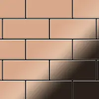 ALLOY Mosaik Fliese Massiv Metall Kupfer Gewalzt Kupfer 1,6mm Stark Subway-cm 1 Paket mit 50 Matten 0,58 m2 Kupfer
