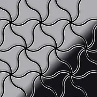 ALLOY Mosaik Fliese Massiv Metall Edelstahl Marine Hochglanz Grau 1,6mm Ninja-s-s-mm 1 Paket mit 10 Matten 0,67 m2 Grau