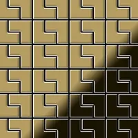 ALLOY Mosaik Fliese Massiv Metall Titan Hochglänzend Gold 1,6mm Stark Kink-ti-gm 1 Paket mit 10 Matten 0,93 m2 Gold