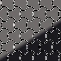 ALLOY Mosaik Fliese Massiv Metall Titan Hochglanz Dunkelgrau 1,6mm Ubiquity-ti-sm 1 Paket mit 10 Matten 0,75 m2 Grau