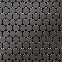 ALLOY Mosaik Fliese Massiv Metall Titan Gebürstet Dunkelgrau 1,6mm Stark Dollar-ti-sb 1 Paket mit 10 Matten 0,88 m2 Grau