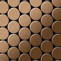 ALLOY Mosaik Fliese Massiv Metall Titan Gebürstet Kupfer 1,6mm Stark Dome-ti-ab 1 Paket mit 10 Matten 0,73 m2 Kupfer