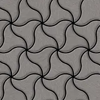 ALLOY Mosaik Fliese Massiv Metall Titan Gebürstet Dunkelgrau 1,6mm Stark Ninja-ti-sb, 1 Paket mit 10 Matten 0,67 m2 Grau