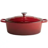 Assheuer & Pott APS 88308 Bräter mit Deckel 5 STARS, Gusseisen, induktionsgeeignet, ofenfest, inkl. Deckelhalter, 33 x 25 cm, 5 Liter, rot