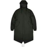 Rains - Lang, wasserfeste und winddichte Jacke &ndash; Unisex &ndash; Fishtail Parka W3 - Fishtail Parka W3 Green für Herren - Größe L - Grün
