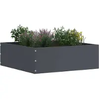 vidaXL Raseneinfassung Anthrazit 40 x 40 x 13 cm Stahl