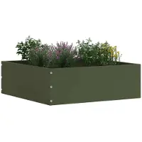 vidaXL Raseneinfassung 6 stk. 40 x 40 x 13 cm Stahl Olivgrün