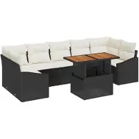 vidaXL Garten-Sofa-Set 8 stk. Schwarz und Beige