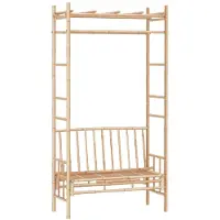 Helloshop26 - Gartenbank Terrassenmöbel Terrasse mit Pergola 116 cm Bambus
