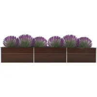 vidaXL Garten-Hochbeet Verzinkter Stahl 480x80x45 cm Braun
