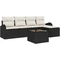 vidaXL Gartensofa-set Schwarz Poly-Rattan