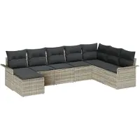 vidaXL Gartensofa-set 8 stk. Hellgrau Poly-Rattan