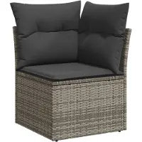 vidaXL Gartensofa-set 5 Stk. Grau Poly-Rattan