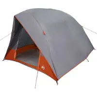 vidaXL Campingzelt mit Dach Grau und Orange 275 x 230 x 140 cm Taft