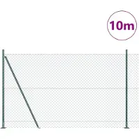 vidaXL Maschendrahtzaun mit Betonsockel 10 x 1,5 m Grün Netz