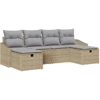 vidaXL Gartensofa-set 6 stk. Poly-Rattan