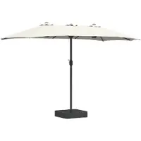 vidaXL Garten-Sonnenschirm Sand 385 x 209 x 244 cm Polyester und Stahl