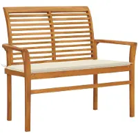 vidaXL Doppel-Sonnenliege mit Auflagen Beige Poly Rattan