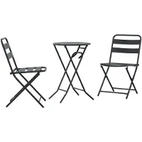 vidaXL Garten Bistro Set 3 Stk. Anthrazit Stahl