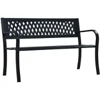 Helloshop26 - Gartenbank Terrassenmöbel 125 cm schwarzer Stahl