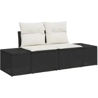 vidaXL Gartensofa-set 7 stk. Schwarz und Creme Poly-Rattan