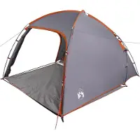 vidaXL Hütten-Zelt mit Dach Grau und Orange 370 x 230 x 185 cm Taft