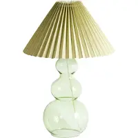 Beliani Tischlampe Grün Glasfuß Glockenförmiger Lampenschirm Stoff Innenbereich Schlafzimmer Wohnzimmer Moderner Stil