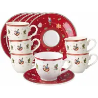 Villeroy & Boch Toy's Delight Espressotasse mit Untertasse 70 ml Rot (rund) 6er Set