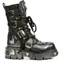 New rock Schnürstiefel M-107-S2 Schwarz