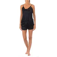 Kisses&love Damen Schlafanzug 2200 mit Rundhalsausschnitt und Strapsen