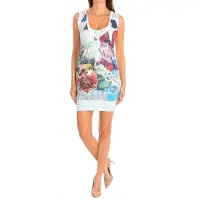 Desigual Damen Rundhalsausschnitt ärmelloses Kleid 37V2022