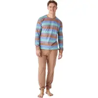 J&j Brothers Langarm-Rundhals-Baumwollpyjama für Herren JJB12