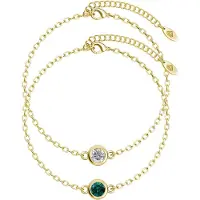 MYC Paris Geburtsstein-Armbänder - Gold, Kristall und Grün