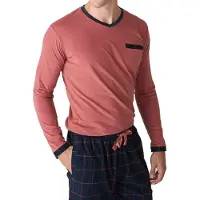 J&j Brothers JJB18 Herren Schlafanzug mit langen Ärmeln aus Baumwolle