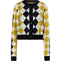Mymo Strickjacke Damen Schwarz Weiss Mehrfarbig