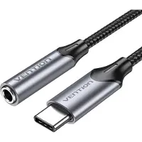 Vention BGMHA, 3.5mm, Weiblich, USB Typ-C, Männlich, 0,1 m, Grau