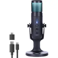 Nuvance - USB-Mikrofon mit Ständer - für PC und Gaming-Mikrofon - Streaming-Mikrofon - RGB
