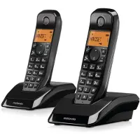 Motorola S12 Duo, DECT-Telefon, Kabelloses Mobilteil, Anrufer-Identifikation, Schwarz