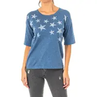 La Martina Damen Pullover mit 3/4 Ärmeln und Rundhalsausschnitt LWS011