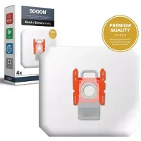 SQOON Staubsaugerbeutel geeignet für Bosch & Siemens BBZ16GALL / BBZ41FGALL Serie – kompatibel mit allen Bosch & Siemens Staubsaugern – rote Anschlussplatte – 4 Stück