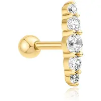 Ania Haie - SINGLE EARRING - BAR BARBELL - gold