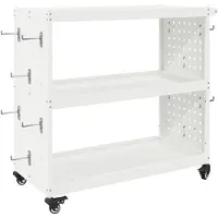 vidaXL Werkzeugwagen Mit Rad Weiß 75 x 35 x 73 cm Kaltgewalzter Stahl
