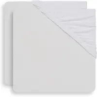 Jollein Spannbettlaken 2er-Pack Baumwolljersey 60x120cm, Weiß